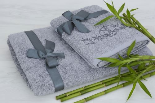 Set uteráka a osušky LUNO svetlo šedý