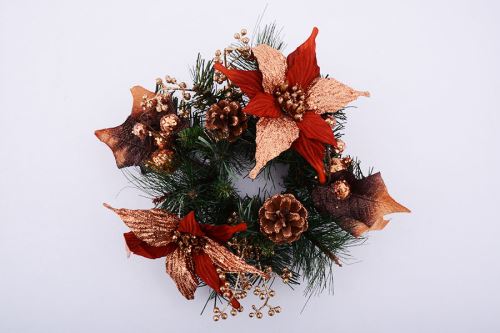 Veniec VIANOČNÝ ZDOBENÝ červený