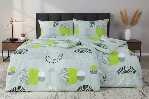 Obliečky z mikrovlákna s bavlneným efektom TROLA limetkové