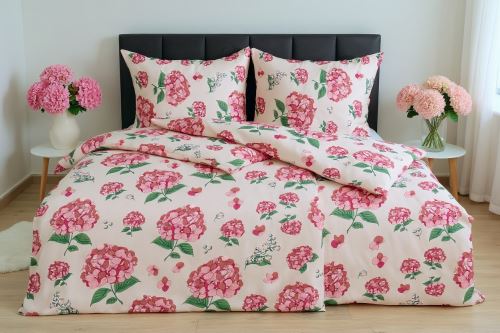 Bavlnené obliečky BASIC ORTENSA malinové