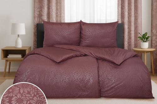 Obliečky DAMAŠOK mikro PALSA vínové