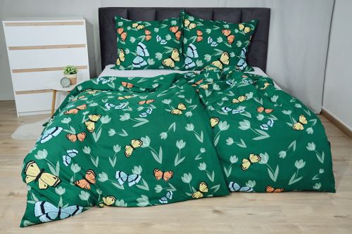 Obliečky z mikrovlákna s bavlneným efektom 4dielne TERELA zelené (8)