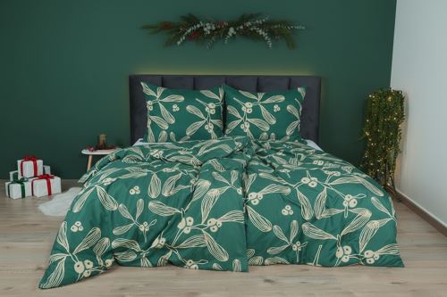 Vianočné Obliečky mikrosatén VISKA zelené