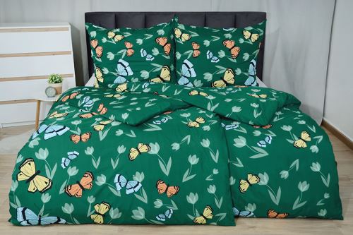 Obliečky z mikrovlákna s bavlneným efektom TERELA zelené