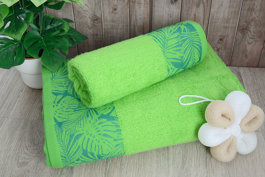 Bambusová osuška Palma limetková + uterák ZADARMO