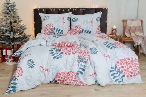 Vianočné Bavlnené obliečky PLUS AMELIE šedé
