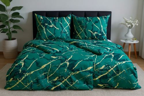 Obliečky z mikrovlákna s bavlneným efektom LUMINA zelené