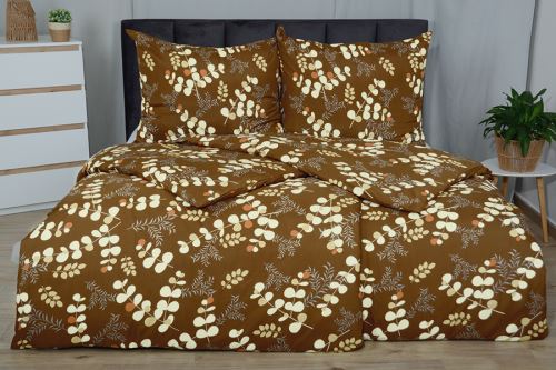 Obliečky mikrosatén VISA hnedé