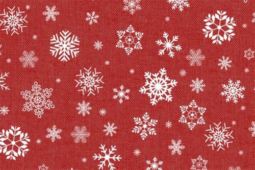 PVC obrus VIANOČNÁ VLOČKA červený 120 x 140 cm