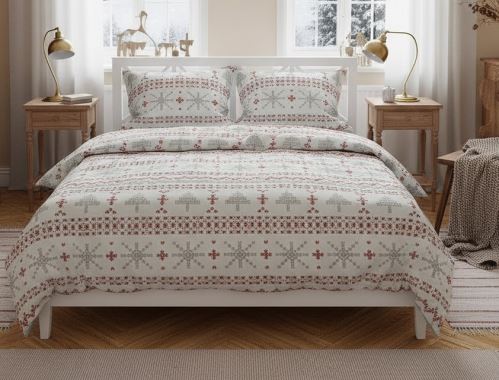 Zimné Bavlnené obliečky PREMIUM RINA červené