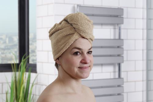 Rýchloschnúci turban na vlasy RENA béžový