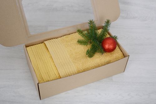 Darčekový balíček uteráka a osušky DESA okrový