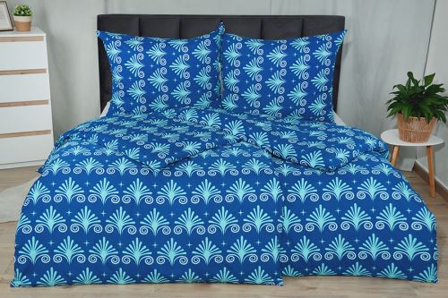 Obliečky z mikrovlákna s bavlneným efektom RIEKA modré