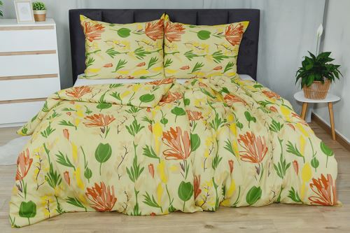 Bavlnené obliečky PLUS predľžené ZOLTA zelené (1)