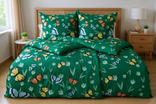 Obliečky z mikrovlákna s bavlneným efektom TERELA zelené