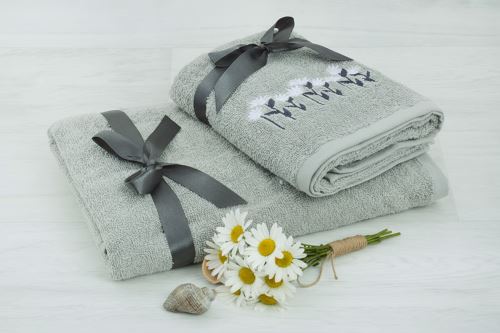 Set uteráka a osušky KANTO svetlo šedý
