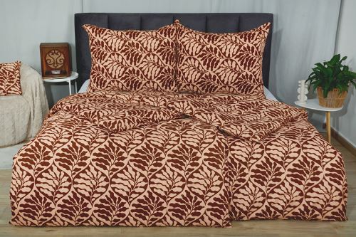 Obliečky z mikrovlákna s bavlneným efektom LONA hnedé (1)