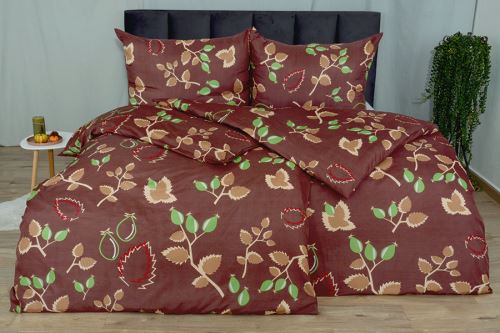 Obliečky z mikrovlákna s bavlneným efektom KADERA hnedé