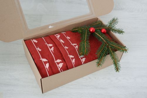 Darčekový balíček uteráka a osušky HELIX vínový