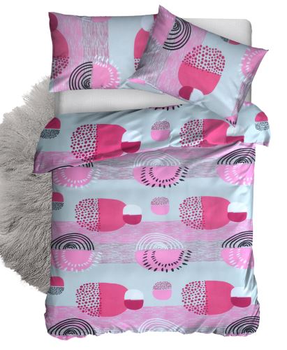 Obliečky z mikrovlákna s bavlneným efektom TROLA malinové (7)