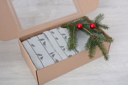 Darčekový balíček uteráka a osušky HELIX šedý