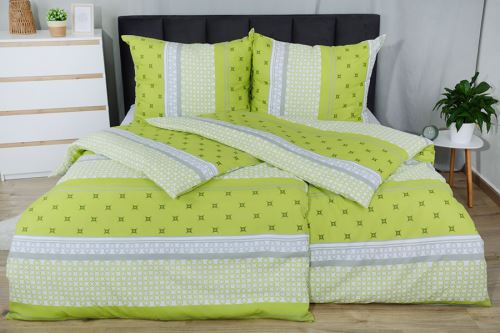 Bavlnené obliečky BASIC predľžené GARETA limetkové