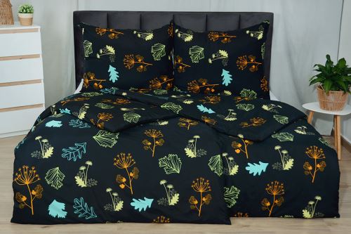 Obliečky z mikrovlákna s bavlneným efektom LIVA čierne