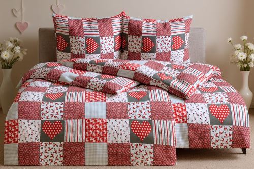 Obliečky z mikrovlákna s bavlneným efektom VILERA červené