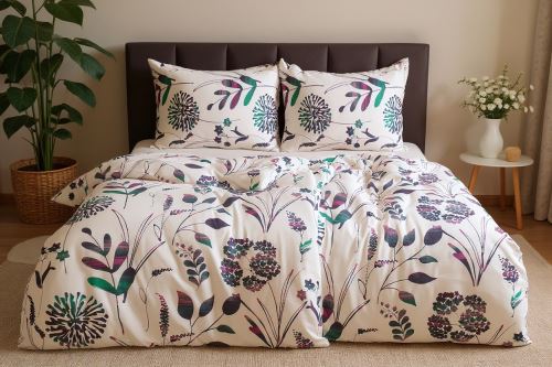 Obliečky MUŠELÍN mikro SINA fialovoružové