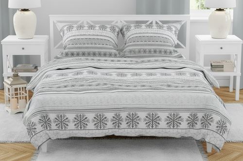 Zimné Bavlnené obliečky PREMIUM RINA šedé