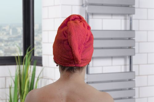 Rýchloschnúci turban na vlasy RENA červený (1)