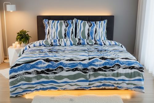 Vianočné Bavlnené obliečky BASIC LASTA modré