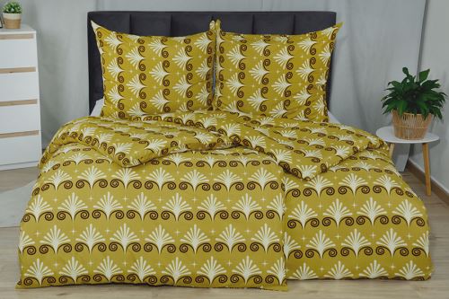 Obliečky z mikrovlákna s bavlneným efektom RIEKA hnedé