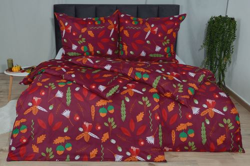 Obliečky mikrosatén GLANDA vínové