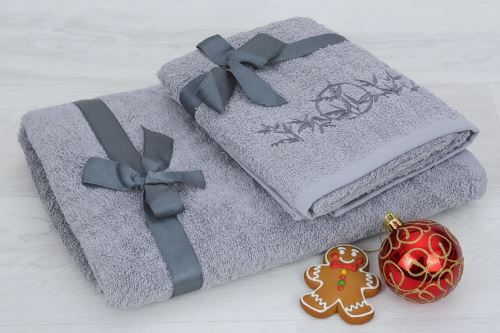 Set uteráka a osušky LUNO svetlo šedý