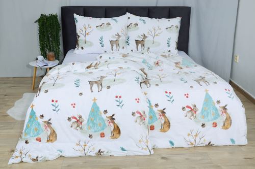 Vianočné Obliečky mikroplyš LESNÉ ZVIERATÁ