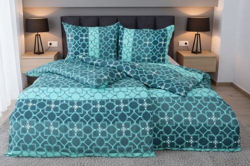 Zimné Obliečky mikrosatén AKABA tyrkysové