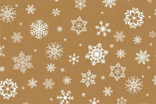 PVC obrus VIANOČNÁ VLOČKA zlatý 120 x 140 cm