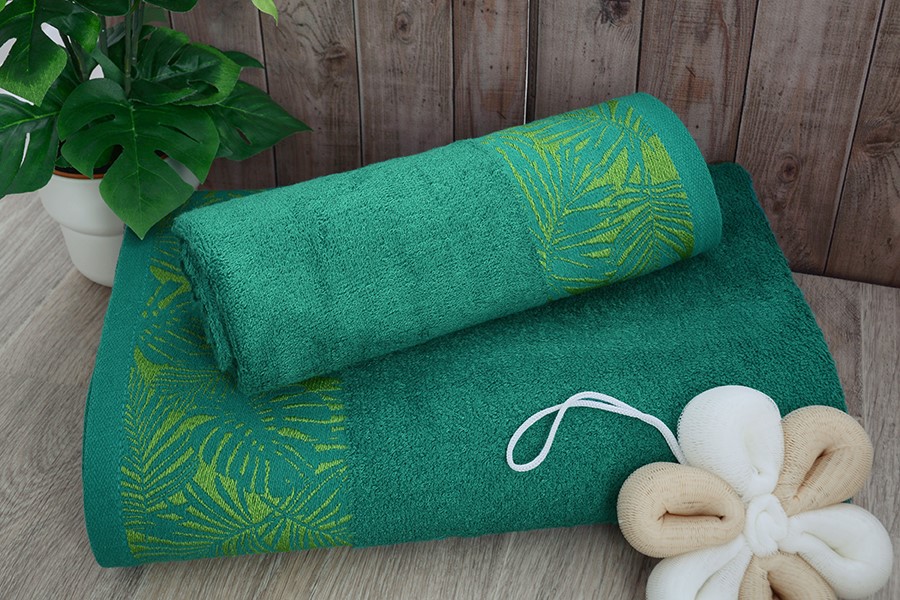 Bambusová osuška Palma zelená + uterák ZADARMO