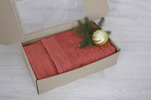 Darčekový balíček uteráka a osušky DESA ťehlový