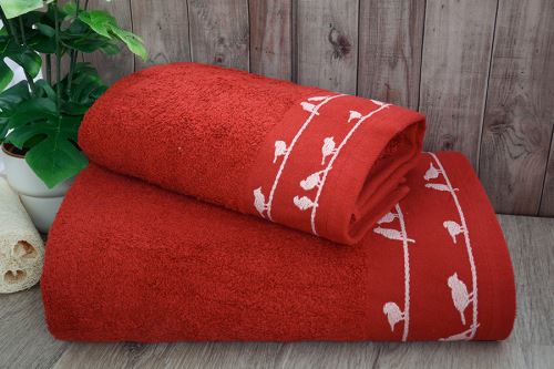 Darčekový balíček uteráka a osušky HELIX vínový (3)