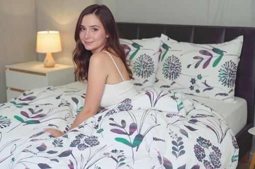 Obliečky MUŠELÍN mikro SINA fialovoružové (8)