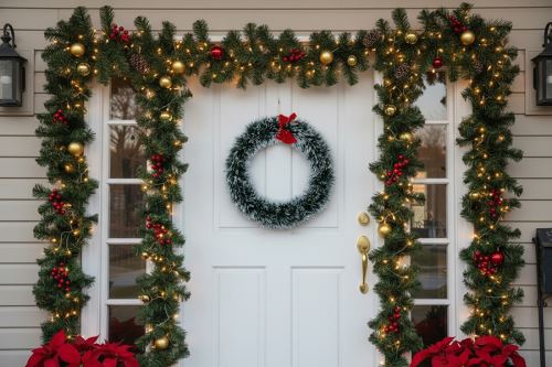 Veniec VIANOČNÝ s mašľou závesný (1)