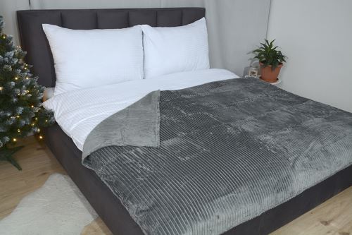 Mikroflanelová deka ZORA tmavo šedá 150x200 cm (2)