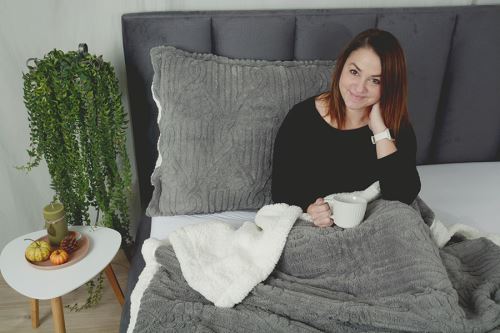 Obojstranná baránková súprava MELA šedá 2ks