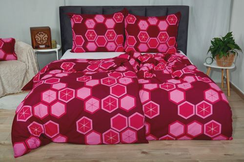 Obliečky mikrosatén 4dielne VINKA vínové (4)